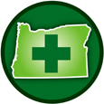 Oregon Cross Medicinal Marijuana Round Auto Decal